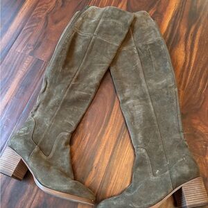 Marc Fisher Olive Suede Over the Knee Boots